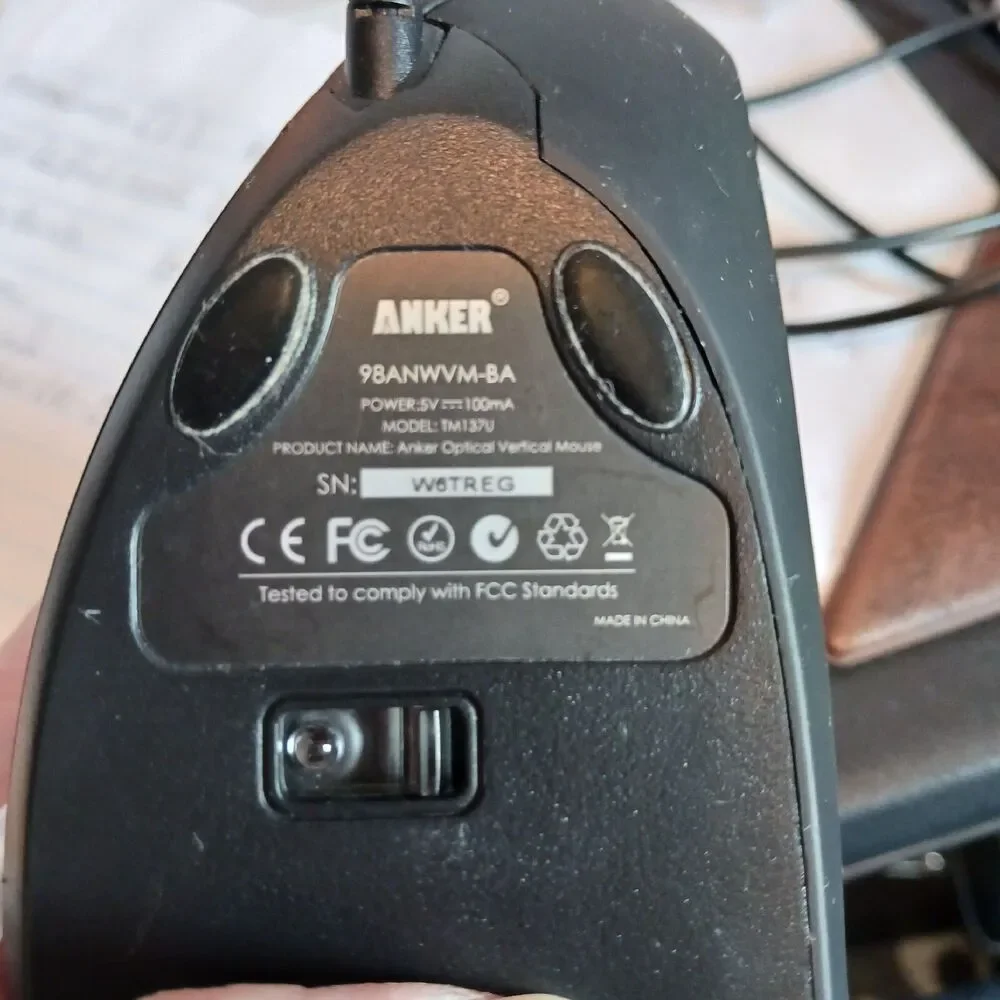 Anker Ergonomic Optical Vertical Mouse USB Wired 98AWVM-BA Tested And Working